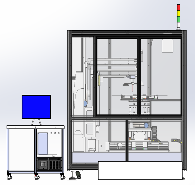 Eight axis optical test system